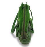 Hill Burry Hill Burry – VB100111 -3197 - echt lederen - dames - checkered handbag - stevig - chique - uitstraling - vintage leder- groen- handtas
