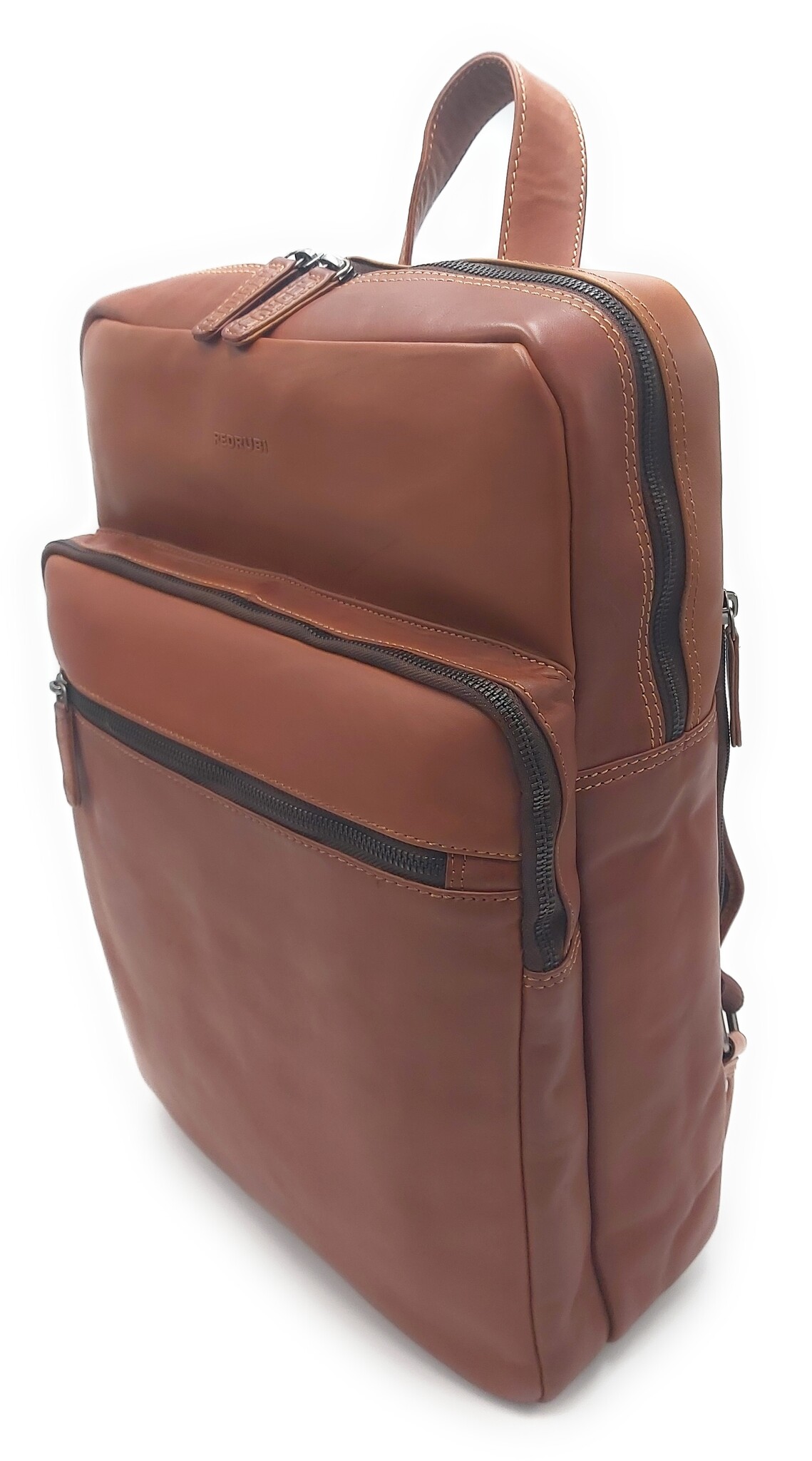 REDRUBI REDRUBI   UM/6/1106 bruin/cognac - echt leren - rugzak – laptoptas- stevig - vintage leder met RFID protected- bruin /cognac