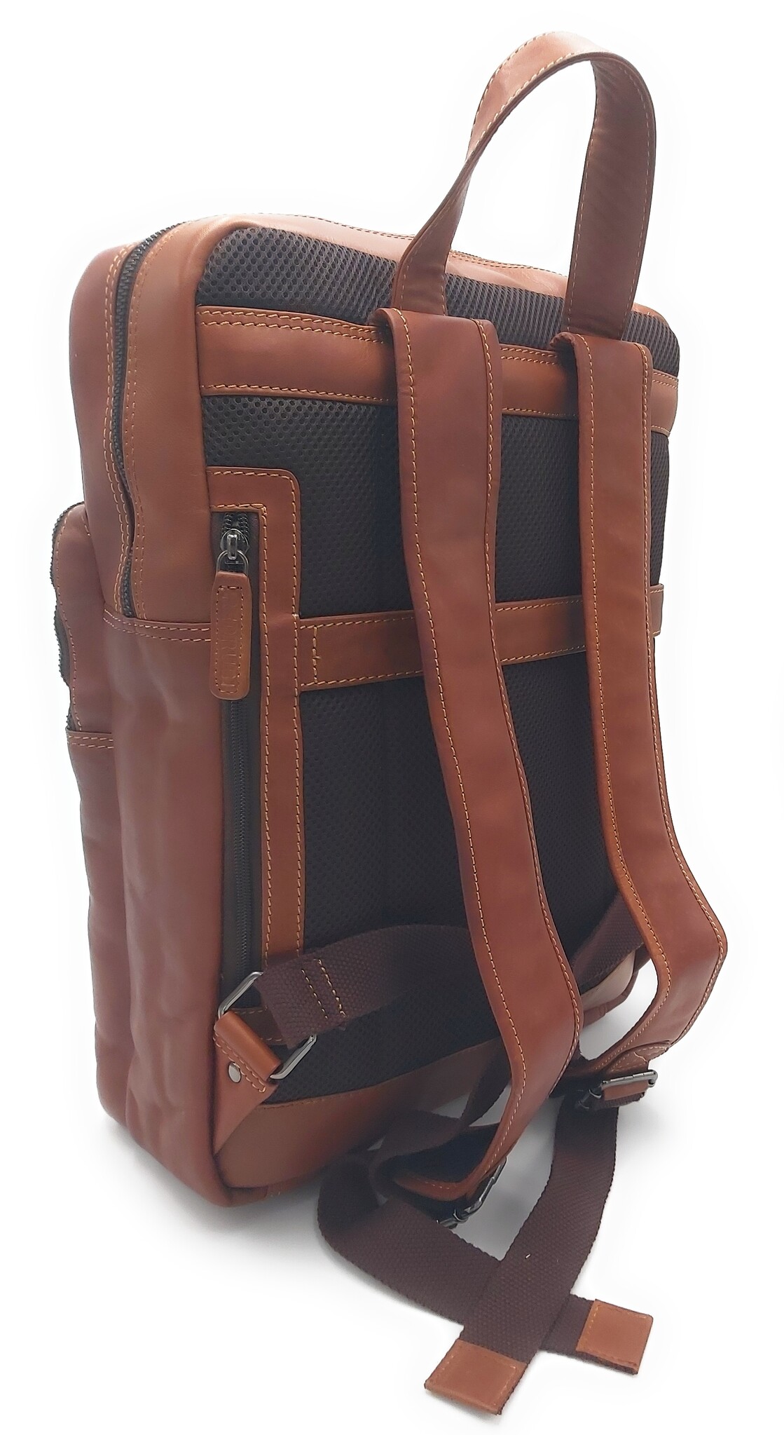 REDRUBI REDRUBI UM/6/1106 brown/cognac - genuine leather - backpack - laptop bag - sturdy - vintage leather with RFID protected - brown / cognac