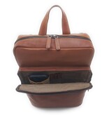 REDRUBI REDRUBI UM/6/1106 brown/cognac - genuine leather - backpack - laptop bag - sturdy - vintage leather with RFID protected - brown / cognac