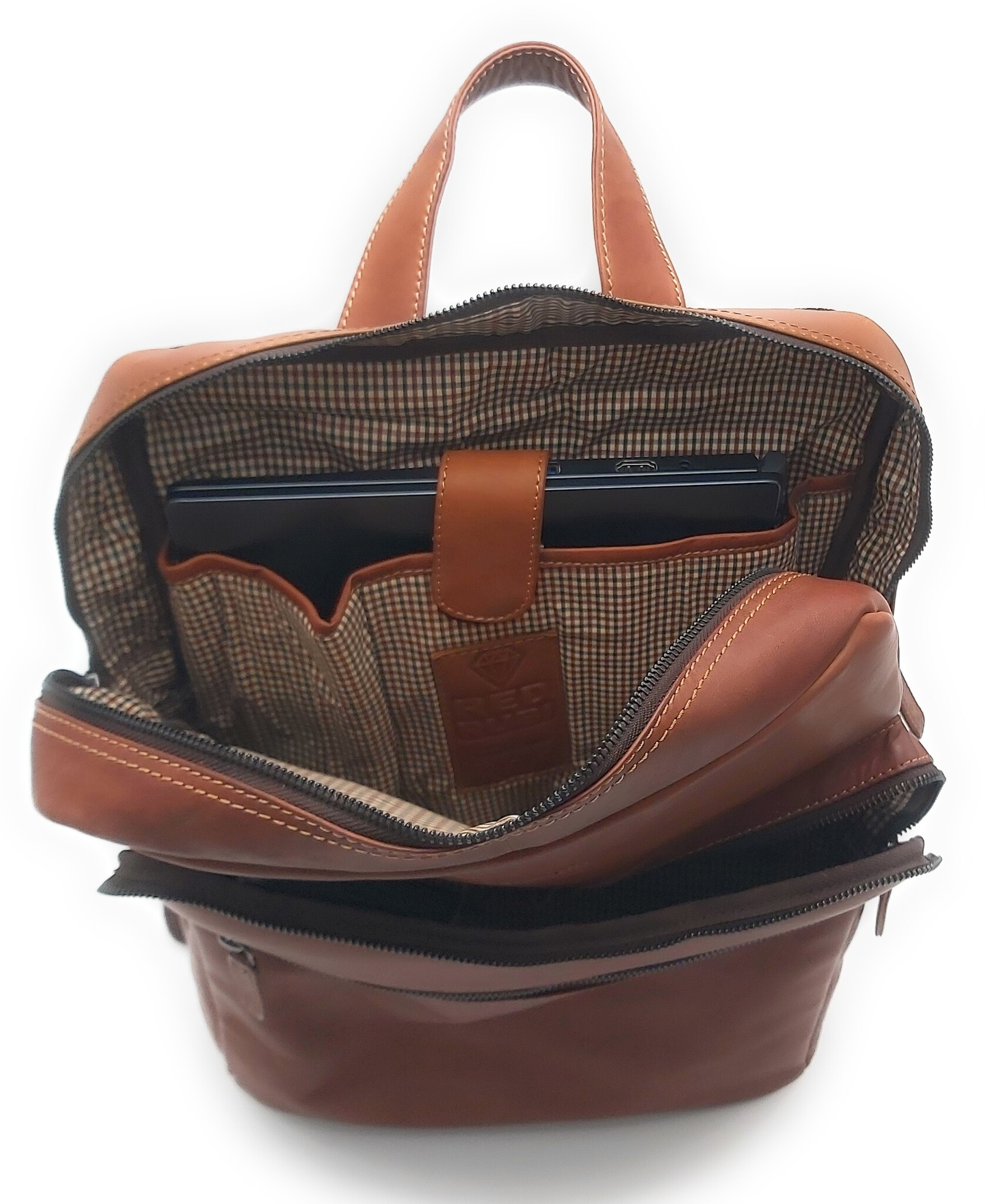 REDRUBI REDRUBI   UM/6/1106 bruin/cognac - echt leren - rugzak – laptoptas- stevig - vintage leder met RFID protected- bruin /cognac