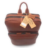 REDRUBI REDRUBI UM/6/1103 brown/cognac - genuine leather - backpack - laptop bag - sturdy - vintage leather with RFID protected - brown / cognac