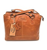 REDRUBI REDRUBI – UM /6/ 1184 - With RFID protected - genuine leather - women's backpack and shoulder bag - sturdy - chic - look - vintage leather - brown / cognac