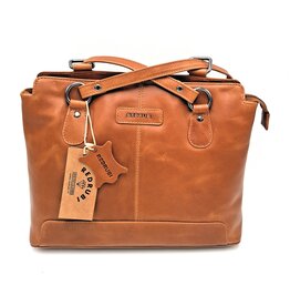 REDRUBI REDRUBI – UM /6/ 1184 -Met RFID protected - echt lederen - dames Rugzak en schoudertas  - vintage leder- bruin /cognac