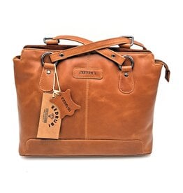 REDRUBI REDRUBI – UM /6/ 1184 -With RFID protected - genuine leather - women's backpack and shoulder bag - vintage leather - brown / cognac
