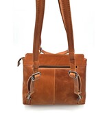 REDRUBI REDRUBI – UM /6/ 1184 - With RFID protected - genuine leather - women's backpack and shoulder bag - sturdy - chic - look - vintage leather - brown / cognac