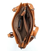 REDRUBI REDRUBI – UM /6/ 1184 - With RFID protected - genuine leather - women's backpack and shoulder bag - sturdy - chic - look - vintage leather - brown / cognac