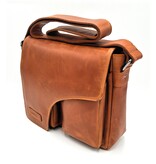 REDRUBI REDRUBI – UM /6/ 1189 - With RFID protected genuine leather - shoulder bag - crossbody bag - sturdy - chic - look - vintage leather - brown / cognac