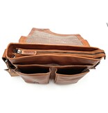 REDRUBI REDRUBI – UM /6/ 1189 - With RFID protected genuine leather - shoulder bag - crossbody bag - sturdy - chic - look - vintage leather - brown / cognac