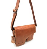 REDRUBI REDRUBI – UM /6/ 1189 - With RFID protected genuine leather - shoulder bag - crossbody bag - sturdy - chic - look - vintage leather - brown / cognac