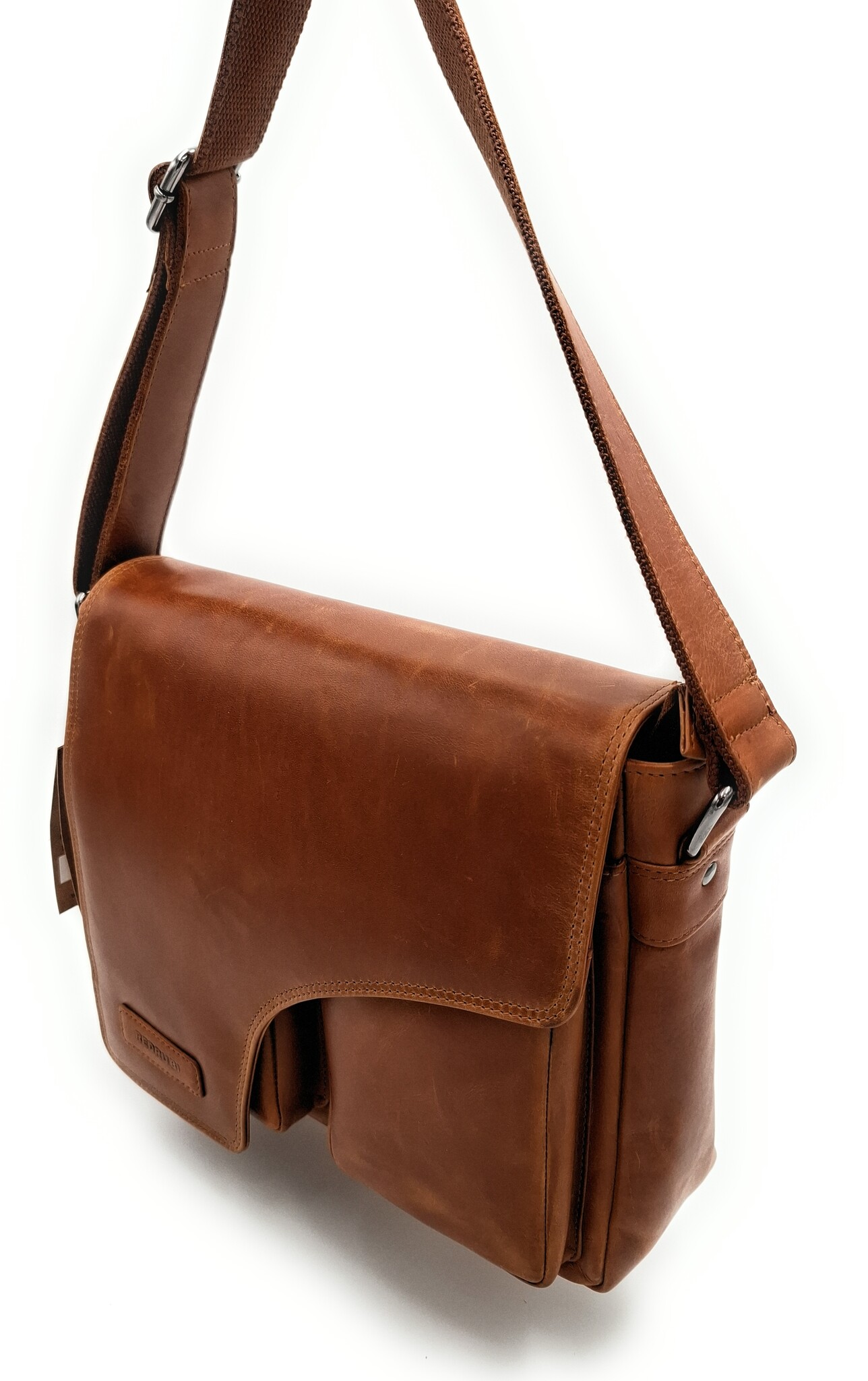 REDRUBI REDRUBI – UM /6/ 1189 - With RFID protected genuine leather - shoulder bag - crossbody bag - sturdy - chic - look - vintage leather - brown / cognac