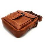 REDRUBI REDRUBI – UM /6/ 1186 - With RFID protected genuine leather - shoulder bag - crossbody bag - sturdy - vintage leather - brown / cognac