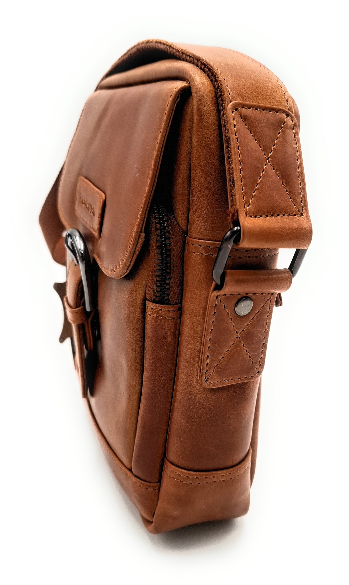 REDRUBI REDRUBI – UM /6/ 1186 - With RFID protected genuine leather - shoulder bag - crossbody bag - sturdy - vintage leather - brown / cognac