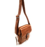REDRUBI REDRUBI – UM /6/ 1186 - With RFID protected genuine leather - shoulder bag - crossbody bag - sturdy - vintage leather - brown / cognac