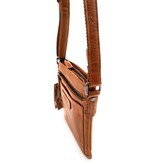 REDRUBI REDRUBI - UM/6/1188 - RFID protected - genuine leather - shoulder bag - crossbody bag - sturdy - vintage leather - brown / cognac
