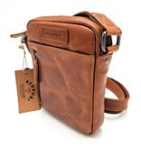 REDRUBI REDRUBI - UM/6/1161 - RFID protected - genuine leather - shoulder bag - crossbody bag - sturdy - vintage leather - brown / cognac