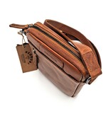 REDRUBI REDRUBI - UM/6/1161 - RFID protected - genuine leather - shoulder bag - crossbody bag - sturdy - vintage leather - brown / cognac
