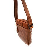 REDRUBI REDRUBI - UM/6/1161 - Met RFID protected - echt leren - schoudertas – crossbodytas- stevig - vintage leder- bruin /cognac