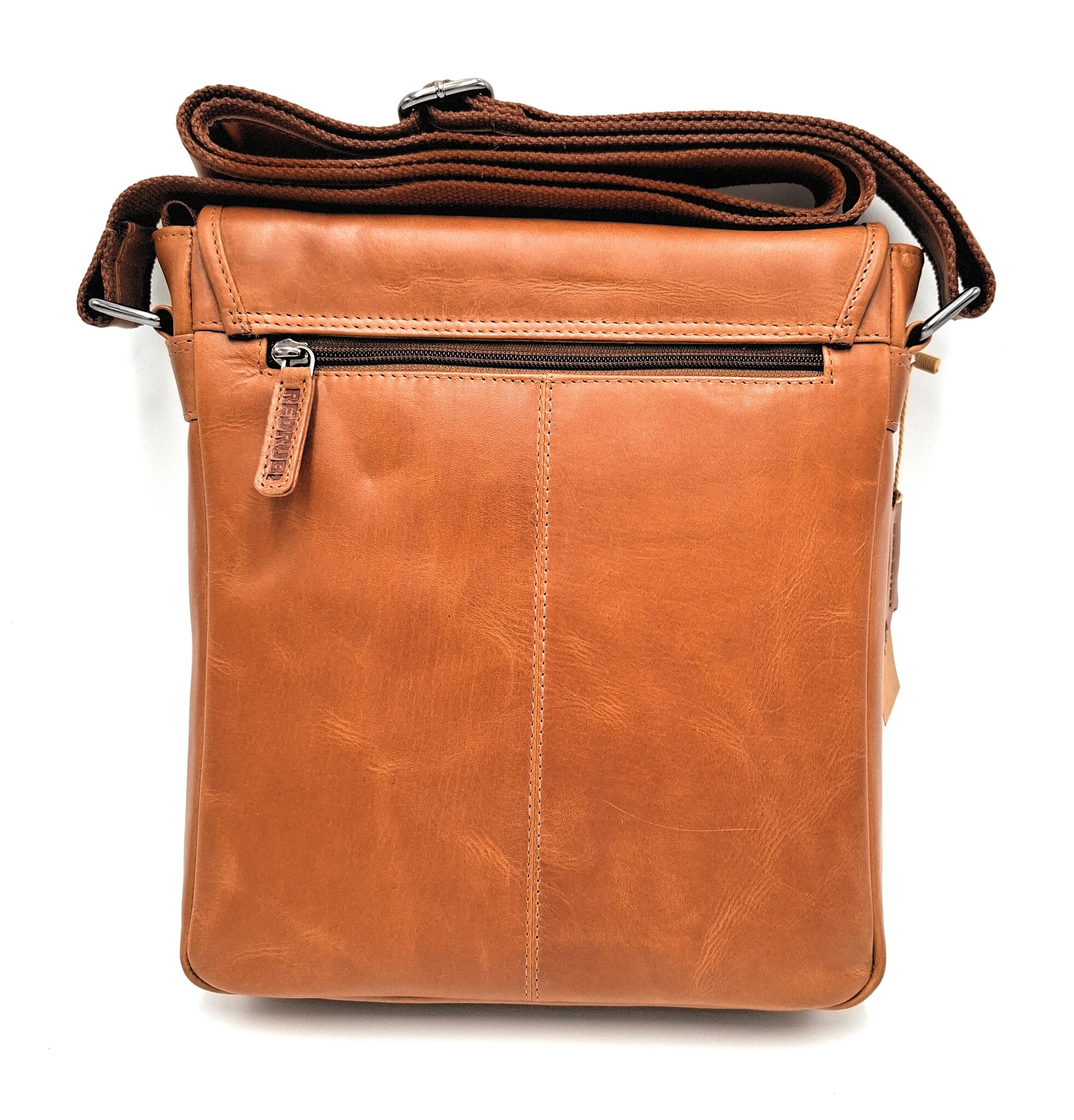 REDRUBI REDRUBI -UM/6/1185 -With RFID protected genuine leather - shoulder bag - crossbody bag - sturdy - vintage leather - brown / cognac