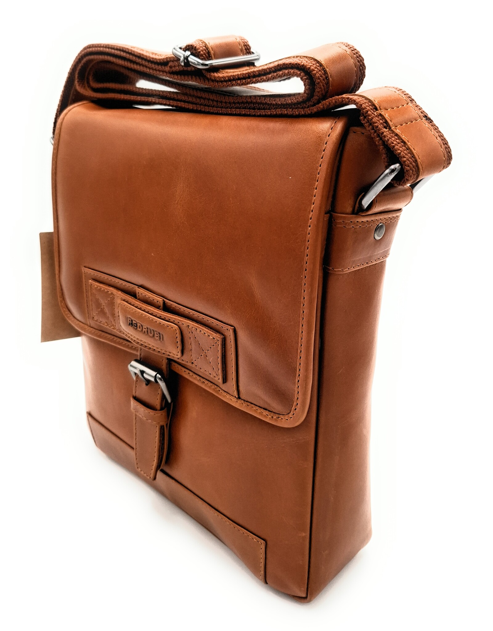 REDRUBI REDRUBI -UM/6/1185 -With RFID protected genuine leather - shoulder bag - crossbody bag - sturdy - vintage leather - brown / cognac