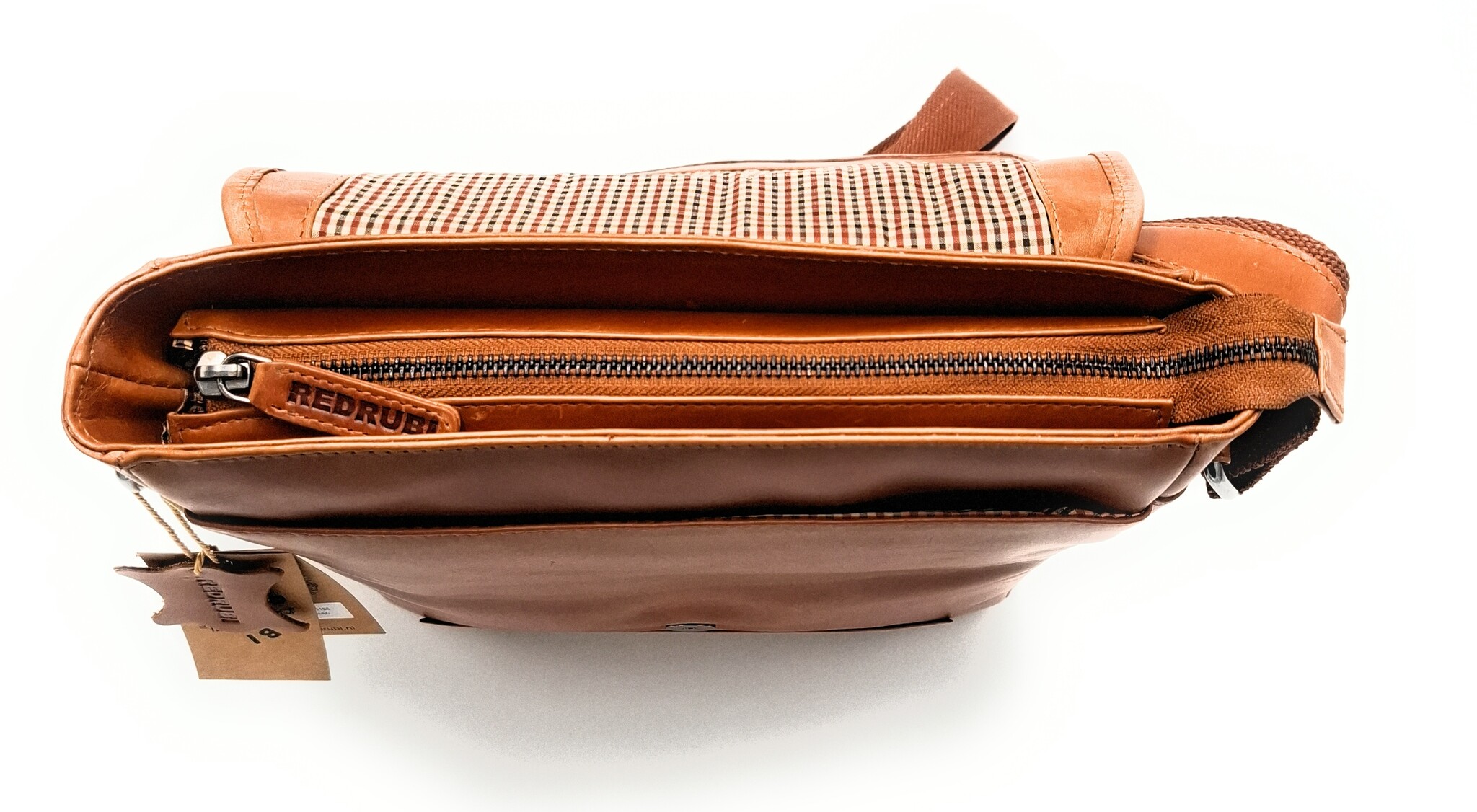 REDRUBI REDRUBI -UM/6/1185 -With RFID protected genuine leather - shoulder bag - crossbody bag - sturdy - vintage leather - brown / cognac