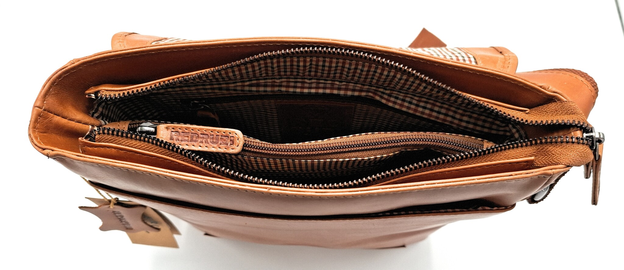 REDRUBI REDRUBI -UM/6/1185 -With RFID protected genuine leather - shoulder bag - crossbody bag - sturdy - vintage leather - brown / cognac
