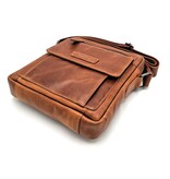 REDRUBI REDRUBI -UM/6/1187 -Mit RFID geschützt - Echtleder - Umhängetasche - Crossbody Bag - Robust - Vintage Leder - Braun / Cognac