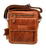 REDRUBI REDRUBI -UM/6/1187 -With RFID protected - genuine leather - shoulder bag - crossbody bag - sturdy - vintage leather - brown / cognac