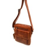 REDRUBI REDRUBI -UM/6/1187 -Mit RFID geschützt - Echtleder - Umhängetasche - Crossbody Bag - Robust - Vintage Leder - Braun / Cognac