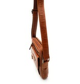 REDRUBI REDRUBI -UM/6/1187 -Mit RFID geschützt - Echtleder - Umhängetasche - Crossbody Bag - Robust - Vintage Leder - Braun / Cognac