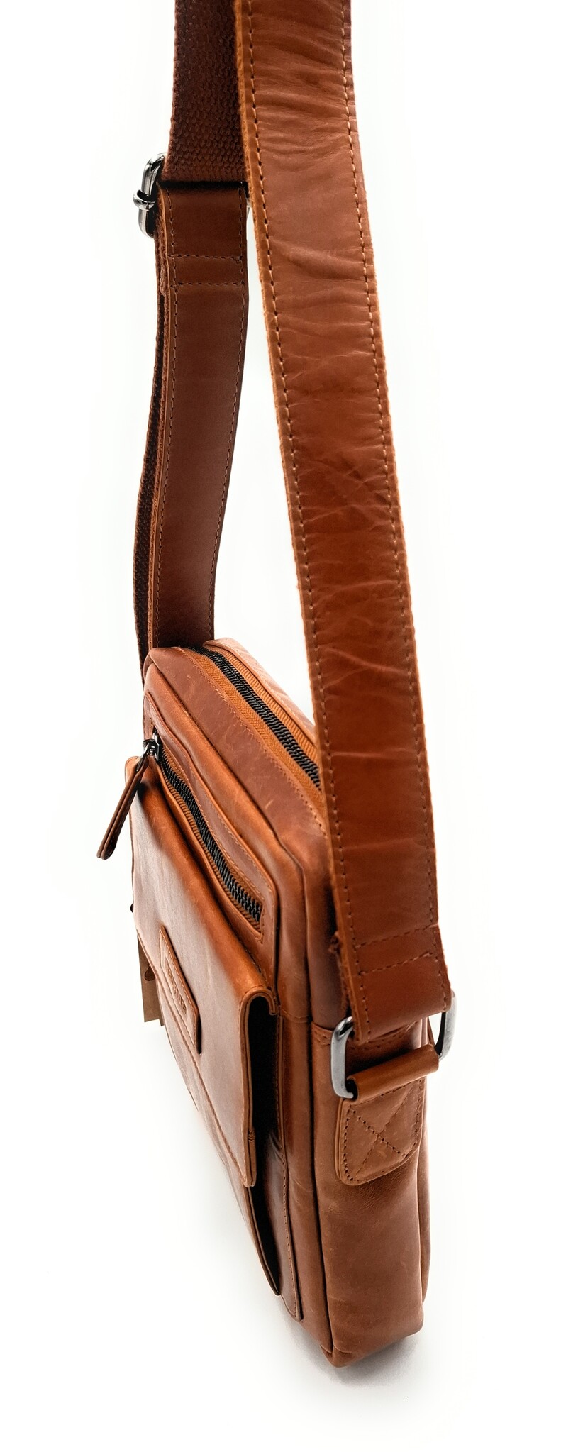 REDRUBI REDRUBI -UM/6/1187 -With RFID protected - genuine leather - shoulder bag - crossbody bag - sturdy - vintage leather - brown / cognac