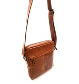 REDRUBI REDRUBI -UM/6/1187 -Mit RFID geschützt - Echtleder - Umhängetasche - Crossbody Bag - Robust - Vintage Leder - Braun / Cognac