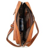 REDRUBI REDRUBI -UM/6/1187 -With RFID protected - genuine leather - shoulder bag - crossbody bag - sturdy - vintage leather - brown / cognac