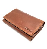 REDRUBI REDRUBI - UM/1-403 - Echtleder - Groß - Damen - Geldbörse - mit RFID - Vintage Leder - Braun
