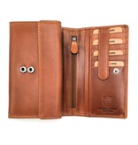 REDRUBI REDRUBI - UM/1-403 - Echtleder - Groß - Damen - Geldbörse - mit RFID - Vintage Leder - Braun