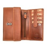 REDRUBI REDRUBI - UM/1-403 - genuine leather - large - ladies - wallet - with RFID - vintage leather - brown