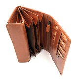 REDRUBI REDRUBI - UM/1-403 - echt lederen - grote - dames - portemoenne - met RFID - vintage leder- bruin