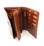 REDRUBI REDRUBI - UM/1-403 - echt lederen - grote - dames - portemoenne - met RFID - vintage leder- bruin