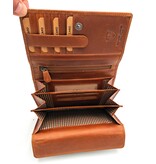 REDRUBI REDRUBI - UM/1-403 - echt lederen - grote - dames - portemoenne - met RFID - vintage leder- bruin