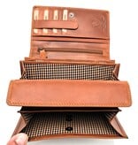 REDRUBI REDRUBI - UM/1-403 - Echtleder - Groß - Damen - Geldbörse - mit RFID - Vintage Leder - Braun