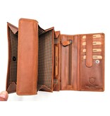 REDRUBI REDRUBI - UM/1-403 - echt lederen - grote - dames - portemoenne - met RFID - vintage leder- bruin
