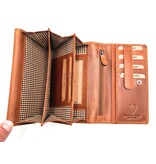 REDRUBI REDRUBI - UM/1-403 - echt lederen - grote - dames - portemoenne - met RFID - vintage leder- bruin