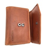 REDRUBI REDRUBI - UM/1-402 - leder- rits portemonnee -met RFID – bruin / cognac