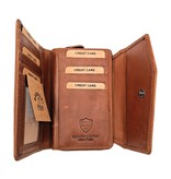 REDRUBI REDRUBI - UM/1-402 - leder- rits portemonnee -met RFID – bruin / cognac