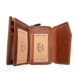 REDRUBI REDRUBI - UM/1-402 - leder- rits portemonnee -met RFID – bruin / cognac