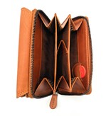 REDRUBI REDRUBI - UM/1-402 - leder- rits portemonnee -met RFID – bruin / cognac