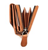 REDRUBI REDRUBI - UM/1-402 - leder- rits portemonnee -met RFID – bruin / cognac