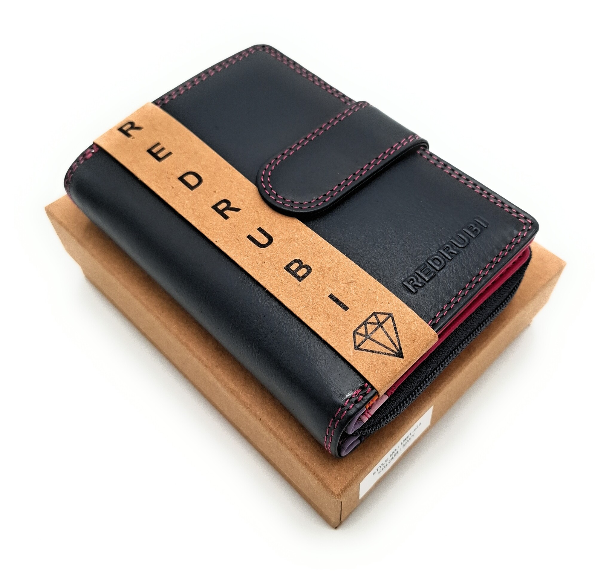 REDRUBI REDRUBI UM/1-425 LUXE  DAMES PORTEMONNEE PAARS MULTICOLOR MET RFID