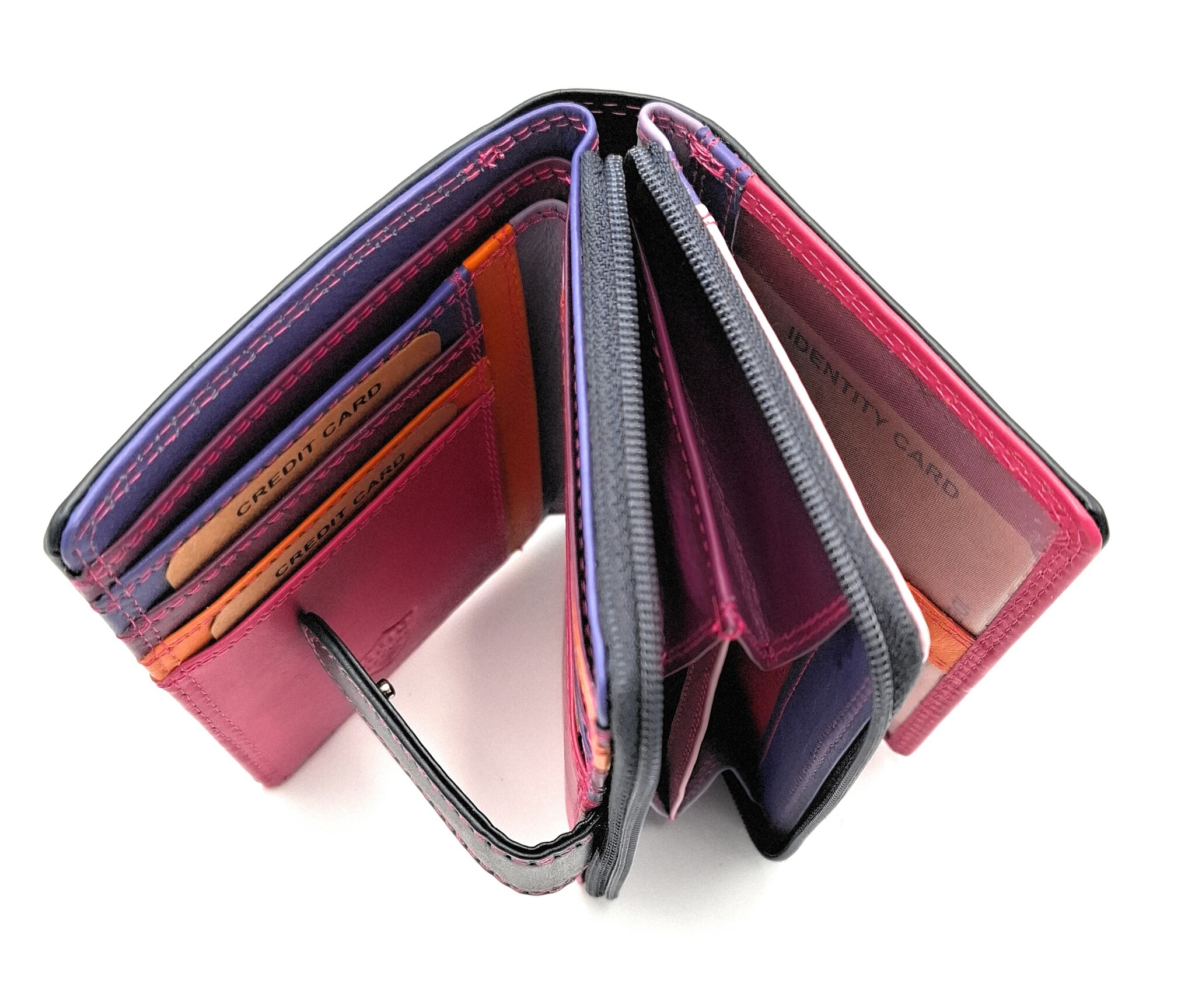REDRUBI REDRUBI UM/1-425 LUXE  DAMES PORTEMONNEE PAARS MULTICOLOR MET RFID