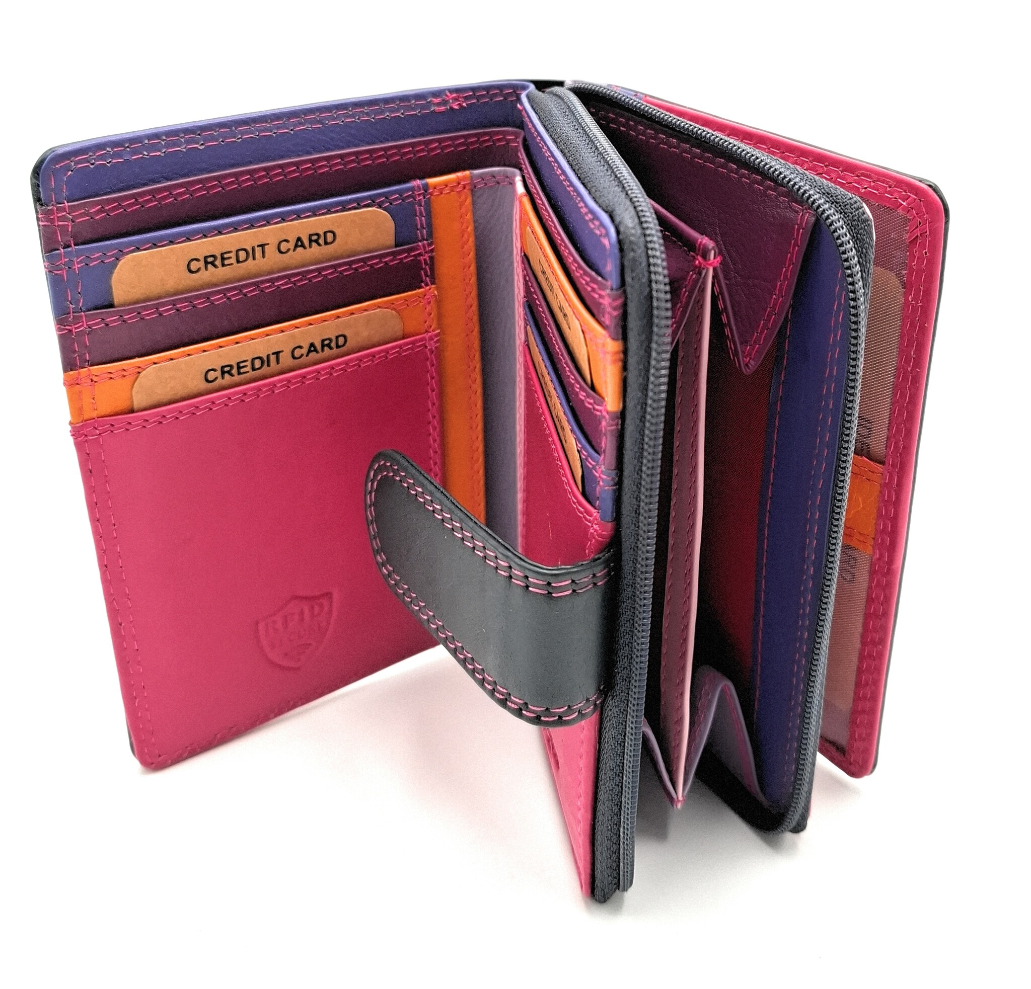 REDRUBI REDRUBI UM/1-425 LUXE  DAMES PORTEMONNEE PAARS MULTICOLOR MET RFID